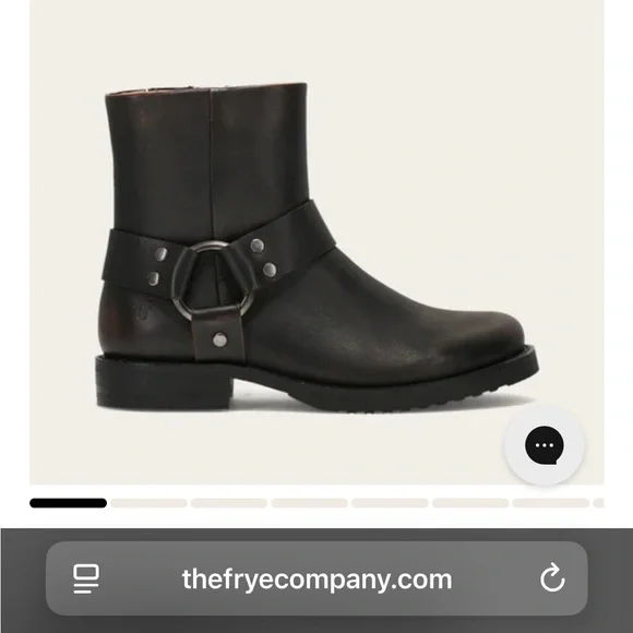 Frye Black Leather Ankle Boots with harness Size 6 - Picture 9 of 9